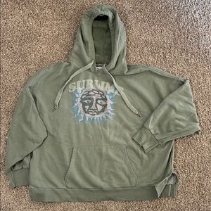 American Eagle Outfitters Olive Surfin' Sun Hoodie